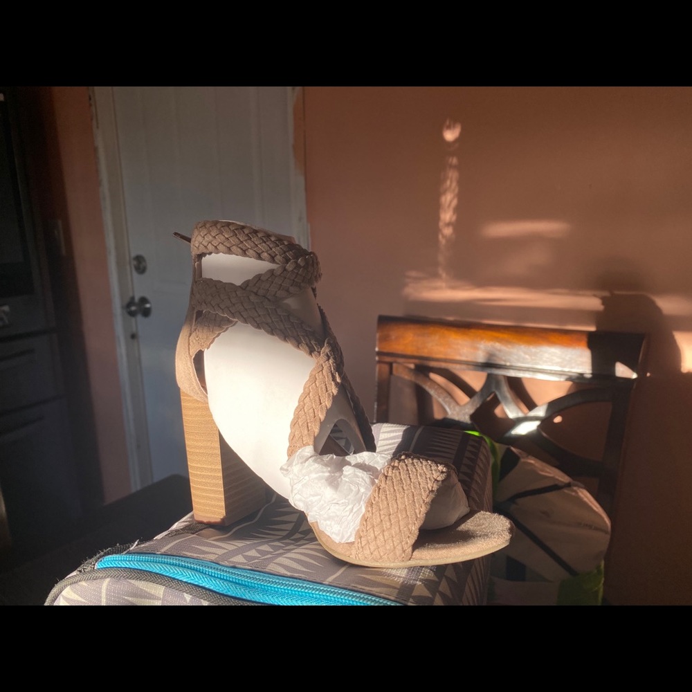 Tan high heels